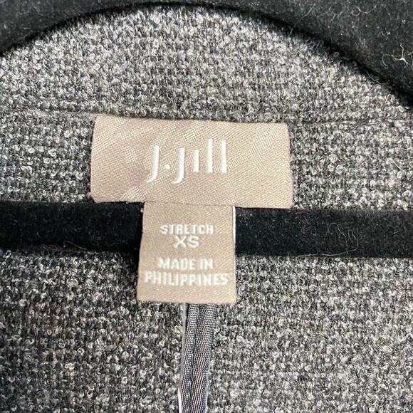 J.Jill Blazer Jacket Knit Wool Viscose Stretch Oversize Gray NEW NWOT XS - Picture 3 of 8